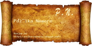 Pálka Nemere névjegykártya